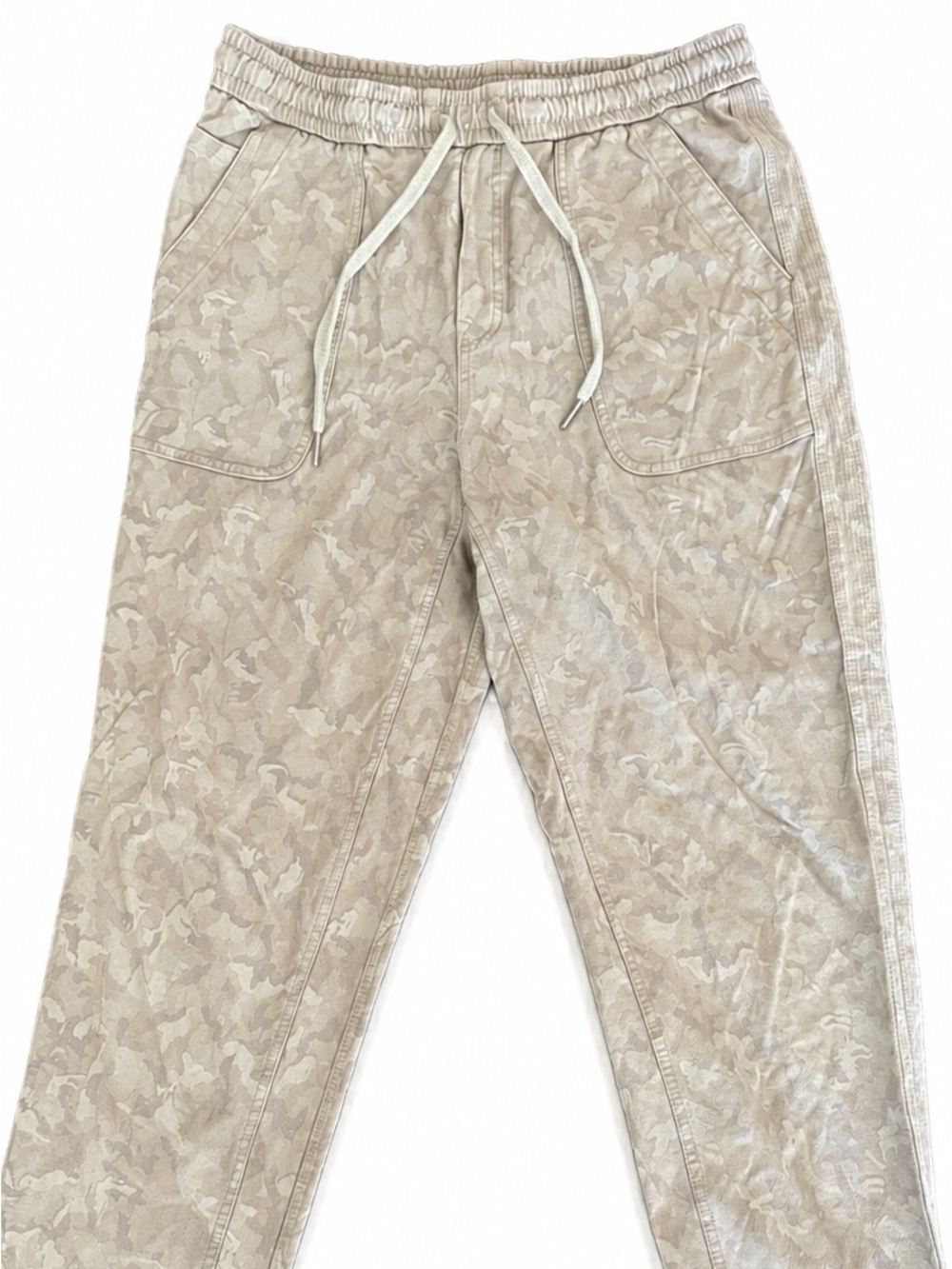 Athleta Farallon Jogger Olive Camo Utility Drawstring Stretch Sweatpants 12 Tall